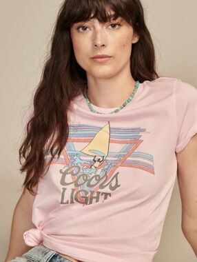 Pink Graphic Crop Tee